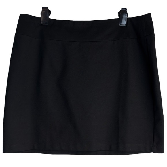 Eileen Fisher XL Black Mini Skirt Doubleknit‎ Flex Ponte Fabric NWT